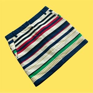 J.Crew Women’s Multicolor Striped Mini Skirt. Size 0. EUC. Preppy & Nautical!